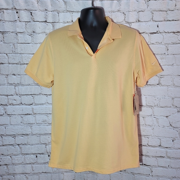 Nike Men Dry-Fit Polo Shirt Slim Fit Golf Size L Gold Unisex - Picture 14 of 14